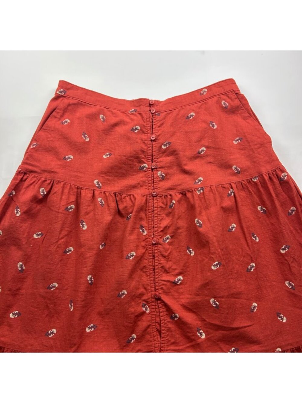 TALL Old Navy Rust Floral Print Linen Blend Maxi Skirt LT - Picture 2 of 8